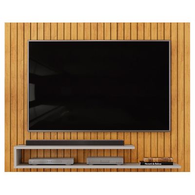 Painel Ripado Para TV 55 Pol 134cm Lipe D05 Cedro Bali - Lyam Decor