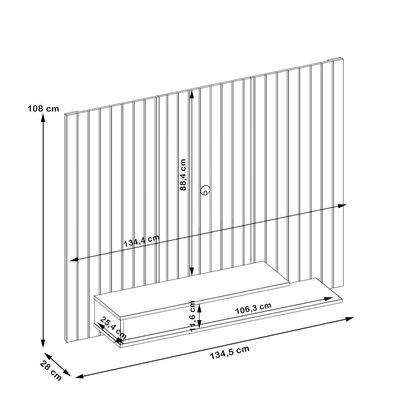 Painel Ripado Para TV 55 Pol 134cm Lipe D05 Cedro Bali - Lyam Decor