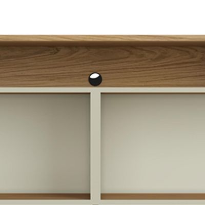 Rack Para Sala de Estar TV 75 Pol 4 Portas Brise 180cm Pés Dourado Clio I03 Louro Luna - Lyam