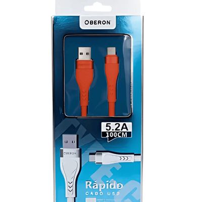 Cabo USB Tipo C para Celular 5.2A cabo 1M OR-C001/C1 Laranja