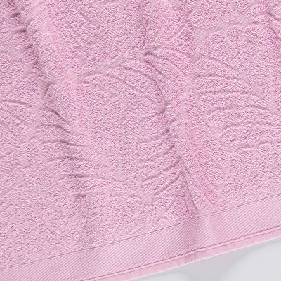 Toalha de Rosto Native Fio Penteado Jacquard Folhas 01 Peça 100% Algodão - Rosa Vintage