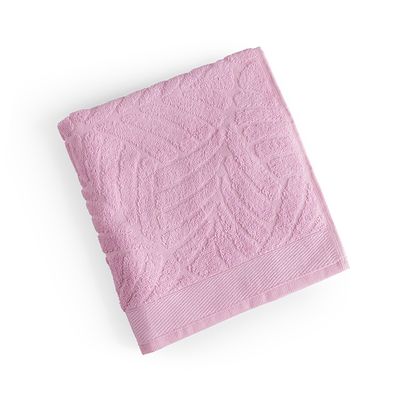 Toalha de Rosto Native Fio Penteado Jacquard Folhas 01 Peça 100% Algodão - Rosa Vintage