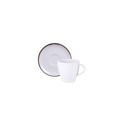 Conjunto Xícara e Pires de Chá Tramontina Canyon em Porcelana Decorada 200 ml 2 Peças