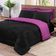 Kit Edredom + Jogo De Lençol Aconchego Look House Dupla Face Casal King 06 Peças - Preto E Roxo
