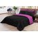 Kit Edredom + Jogo De Lençol Aconchego Look House Dupla Face Casal King 06 Peças - Preto E Roxo