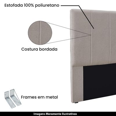 Cabeceira Decorativa King Size Casal 1,95M Erza Linho Areia - Gran Belo