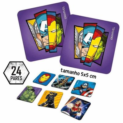 Jogo de Memória Avengers 24 pares 8038 - Toyster