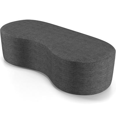Puff Decorativo Orgânico para Living Quarto 140cm Orbit W01 Linho Cinza Escuro - Lyam Decor
