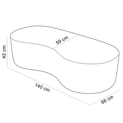 Puff Decorativo Orgânico para Living Quarto 140cm Orbit W01 Linho Cinza Escuro - Lyam Decor