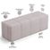 Kit Cabeceira Cama Box King 195cm com Calçadeira Roma W01 Linho Bege - Lyam