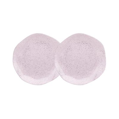 Conjunto 2 Pratos de Sobremesa 21,5cm Ryo Pink Sand Porcelana Oxford