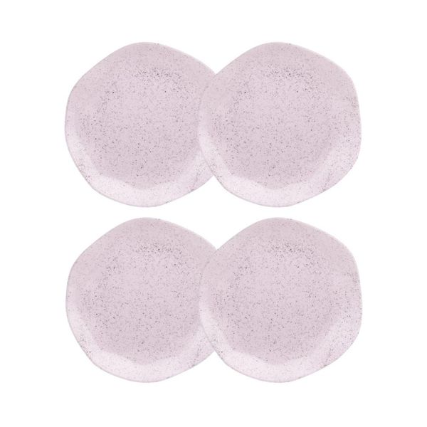 Conjunto 4 Pratos de Sobremesa 21,5cm Ryo Pink Sand Porcelana Oxford
