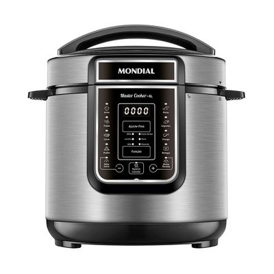 Panela de Pressão Elétrica Digital 6L Mondial Preto e Inox - PE-60-6L-I 127V