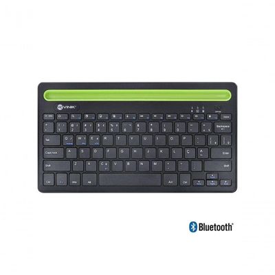 Teclado Sem Fio Bluetooth Dynamic Smart Abnt Com Suporte