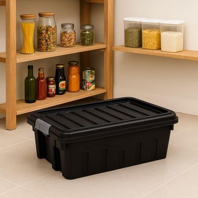 Caixa Organizadora Mudanca Rodinhas 31 Litros Maleta Grande Carrinho Container Empilhavel Multiuso Porta Alimentos Brinq