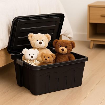 Caixa Organizadora Mudanca Rodinhas 31 Litros Maleta Grande Carrinho Container Empilhavel Multiuso Porta Alimentos Brinq