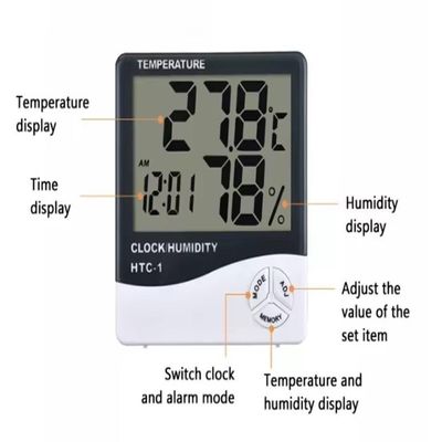 Termometro Digital Relogio Medidor Temperatura Umidade Termo Higrometro Despertador