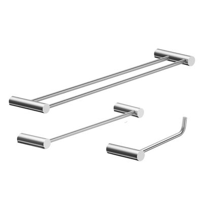 Kit Acessórios Para Banheiro Escovado 3 Peças Grego Metal 2040or
