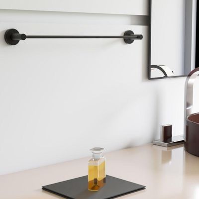 Porta Toalha Toalheiro Para Banheiro Preto Fosco Atenas 55cm