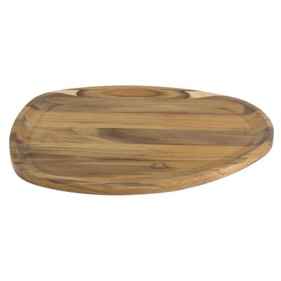 Bandeja Organica Churrasco Tramontina em Madeira Teca FSC com Acabamento em Óleo Mineral 44x33 cm