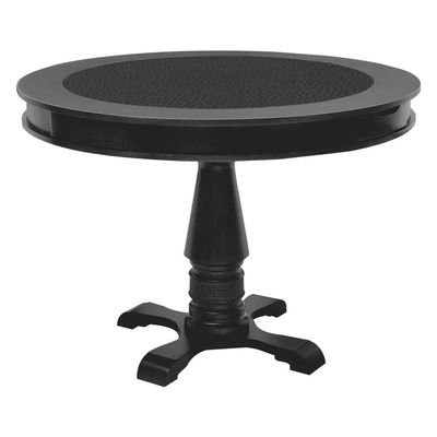 Mesa de Jogos Carteado Victoria 4 Lugares Tampo Reversível com Gavetas e Porta Copos Preto Fosco