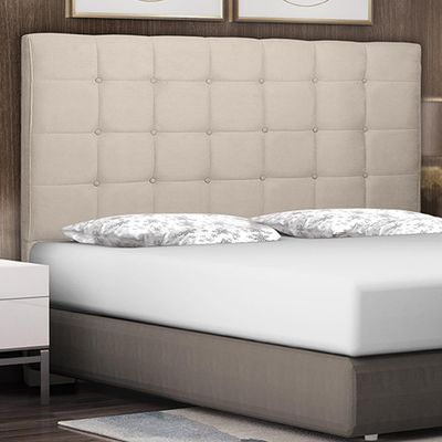 Cabeceira Decorativa Queen Size 1,60M Tropea Suede Bege - Gran Belo
