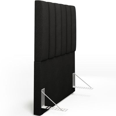 Cabeceira Cama Box Painel Solteiro 100 cm Dália W01 Poliéster Preto - Lyam