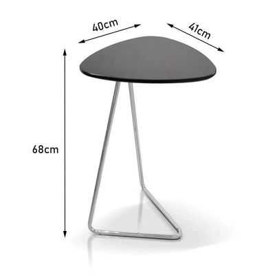 Mesa De Apoio Para Sofá Folha Castanho Base Em Metal Preto 68 Cm
