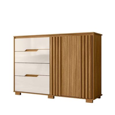 Comoda Texas 4 Gavetas Sapateira Freijo-off White - Moval
