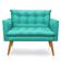 Namoradeira 2 Lugares Olivia Suede Pallazio Azul Turquesa