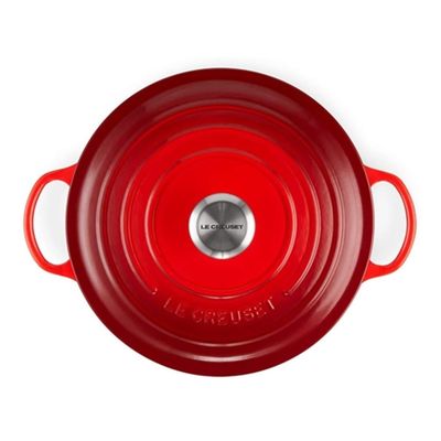 KIT LE CREUSET PANELA MARMITA 26CM E MOLHEIRA 16CM EM FERRO ESMALTADO VERMELHO