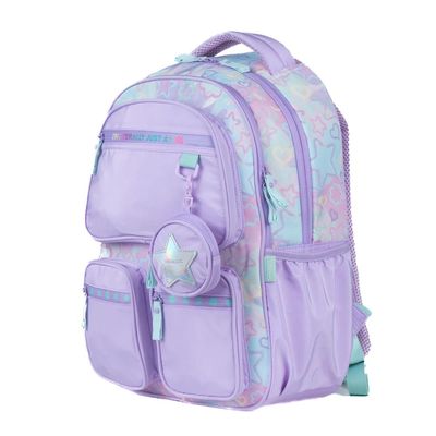 Mochila Escolar Feminina Juvenil Star Candy Lilás U / Lilas