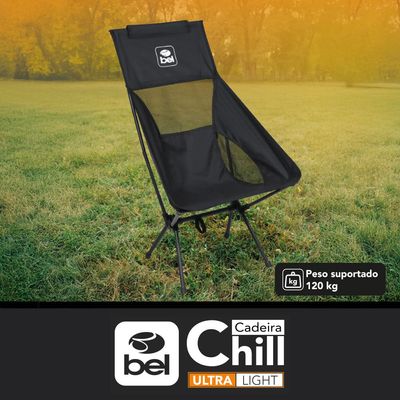 Cadeira Ultra Light Portátil Chill Preta Bel Único / Preta