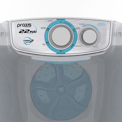 Lavadora de Roupa Semiautomática Inverter 22KG Praxis Branco / 220v