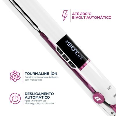 Prancha de Cabelo Britânia Bella BPRE01A Branca Bivolt Bivolt