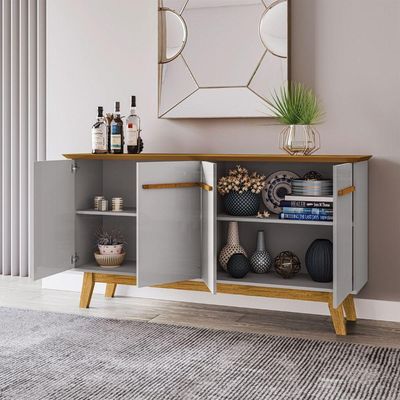 Aparador Buffet Opala Naturalle Com Off-white - Bechara