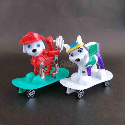 Kit 4 Bonecos Patrulha Canina Com Skate 8Cm