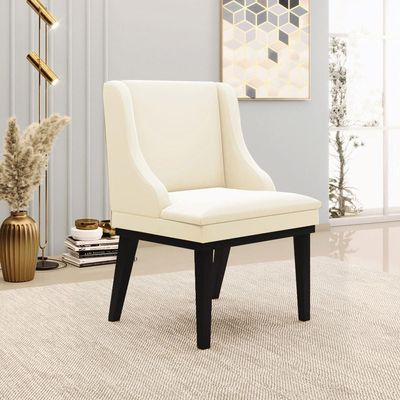 Kit 3 Cadeiras Decorativas Sala de Jantar Base Fixa de Madeira Firenze Veludo Bege/Preto G19 - Gran Belo