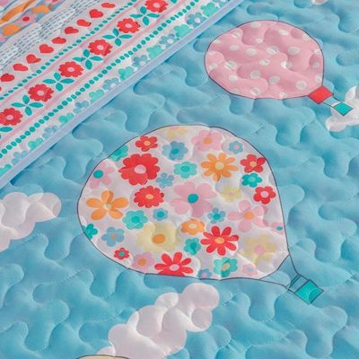 Colcha Cobre Leito Bouti Dupla Face Solteiro Infantil Kids 2 Peças - Balão