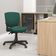 Cadeira de Escritório Executiva Office Base Giratória Preto Baixa Flexi P03 Poliéster Verde - Lyam