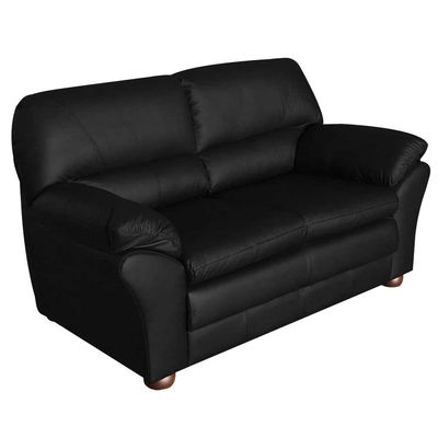 Sofá 2 Lugares Laura 160cm Couro Negro - Gran Belo