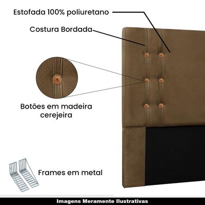 Cabeceira Decorativa King Size 1,95M Kors Suede Caramelo - Gran Belo