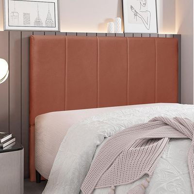 Cabeceira Decorativa Queen Size 1,60M Erza Veludo Cobre - Gran Belo