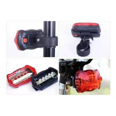 Kit Farol Lanterna LED Bike Bicicleta Traseira e Dianteira Único / Preto