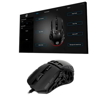 Mouse Gamer Draugr 12400 Dpi Ultraleve USB 5 Botões rgb