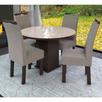 Conjunto Mesa Redonda com 4 Cadeiras New Ametista Talismã