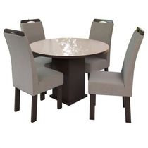 Conjunto Mesa Redonda com 4 Cadeiras New Ametista Talismã