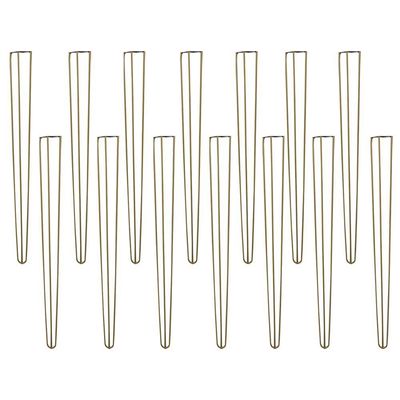 Kit 14 Pés de Metal 90 CM Hairpin Legs Aparador e Mesa de Canto Dourado