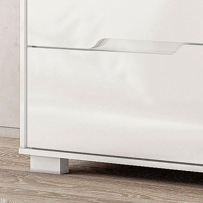 Comoda Texas 4 Gavetas Sapateira Branco Acetinado - Moval