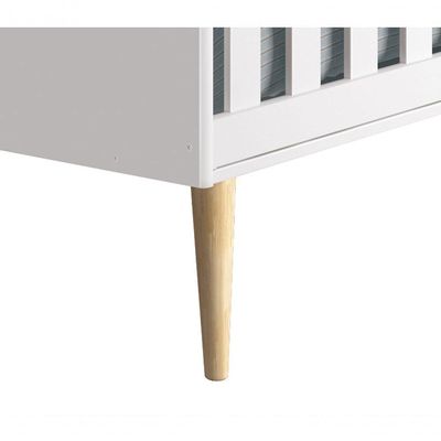 Berço Americano Théo New Branco Fosco Com Natural - Reller